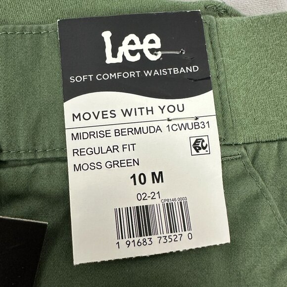 Lee Midrise Bermuda Utility Shorts Midrise Regular Fit Size M Moss Green - Picture 3 of 8